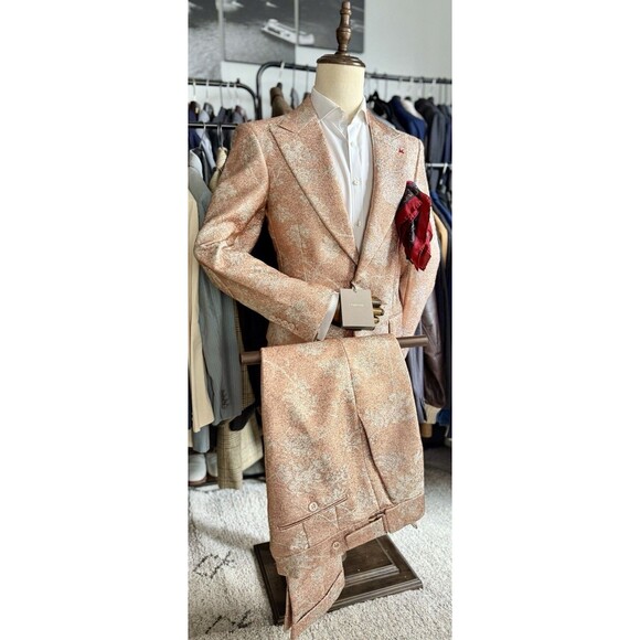 NWT INCREDIBLE One-of-a-Kind Coral Floral Peak Lapel Tom Ford Suit 38R US/48R IT - Picture 5 of 16